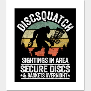 Discsquatch Funny Bigfoot Disc Golf Sasquatch Gift Vintage Posters and Art